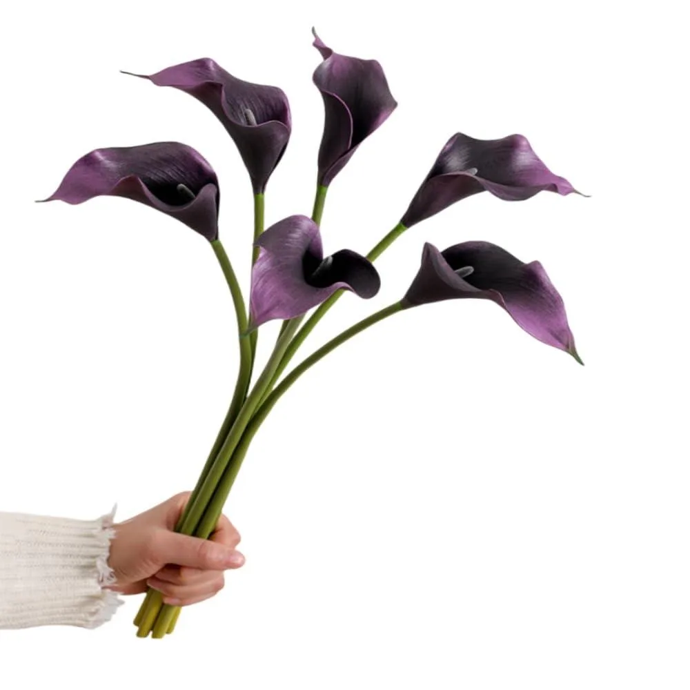  XZJMY Artificial Calla Lily Flowers 18.9" 6 Purple — product photo