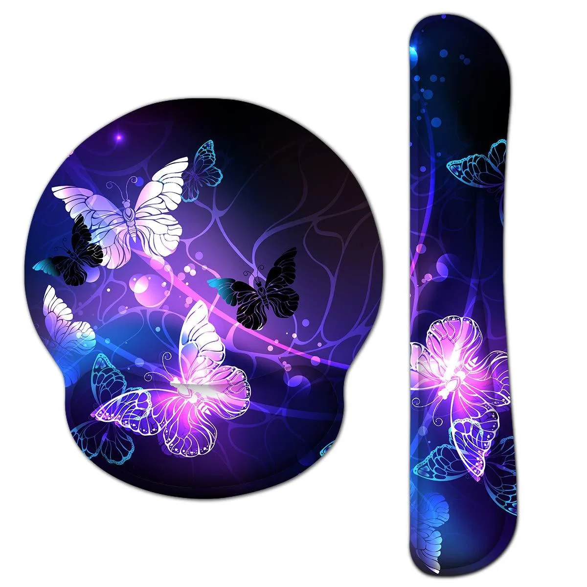  Keychron RI-KMWR Wrist Rest &amp; Mouse Pad Set White Butterflies — product photo