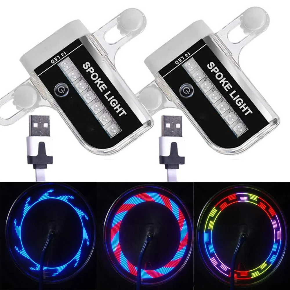 Hollywood Racks BK0003 Spoke Mount Wheel Lights, 30 Patterns, 14 Lamps, 350 mAh, IPX5 — product photo