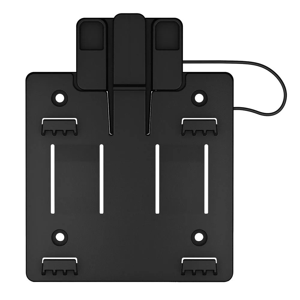 Fusion Apollo amplifier mounting bracket, black metal, 4.72 by 6.08 by 39 inches