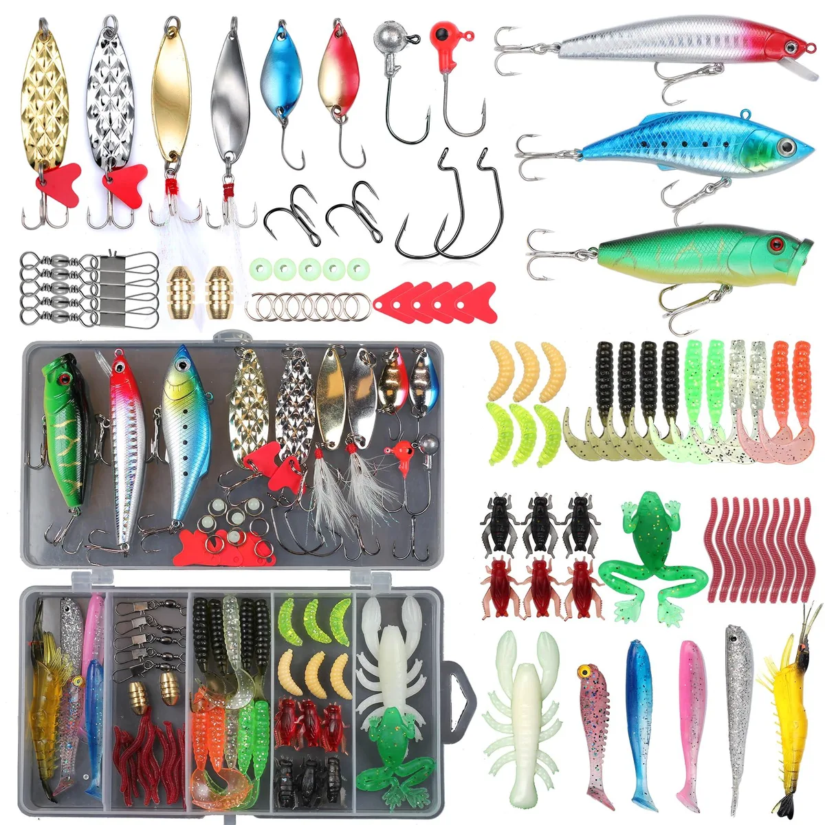 EXAURAFELIS 79pcs Fishing Lure Kit with Tackle Box — product photo