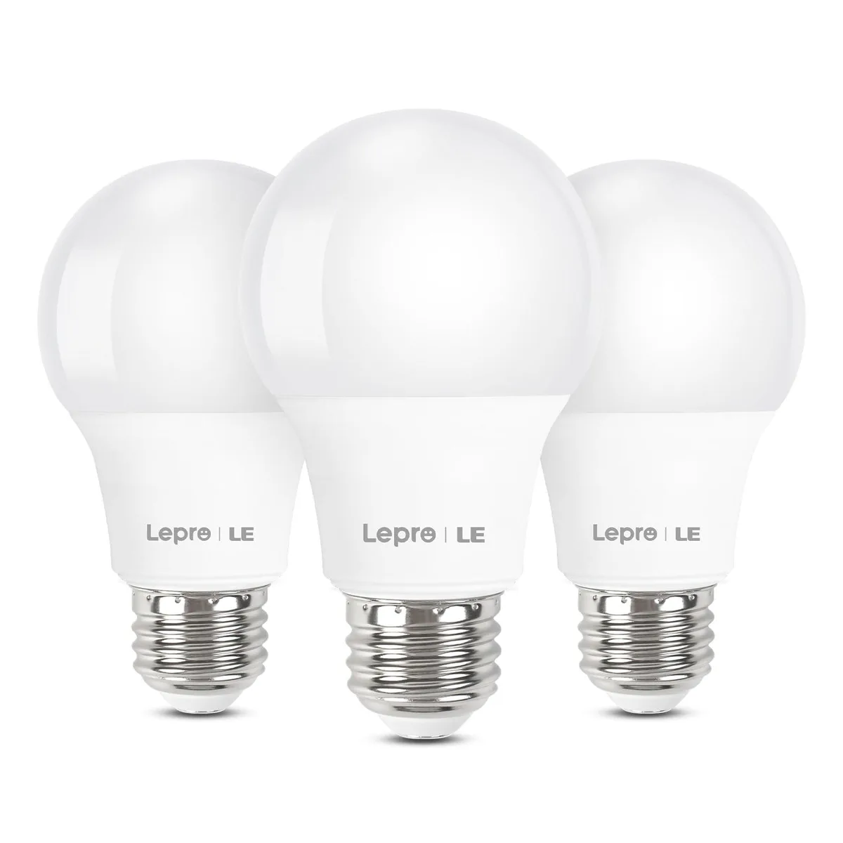 Lepro 9W 800lm 2700K A19 E26 10000h 3-pack — product photo