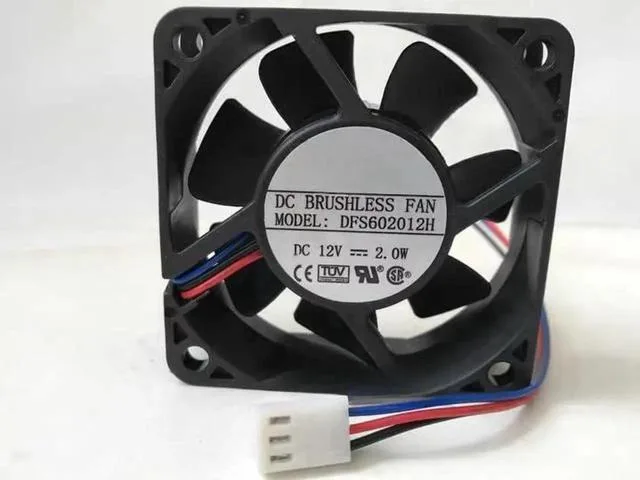 TSUJ TSUJ Kepler-C72J-OYS-0208 2 in 1 accessory for 6020 DFS602012H DC12V 2.0W 2-Wire 3-Wire 6CM Cooling Fan — product photo