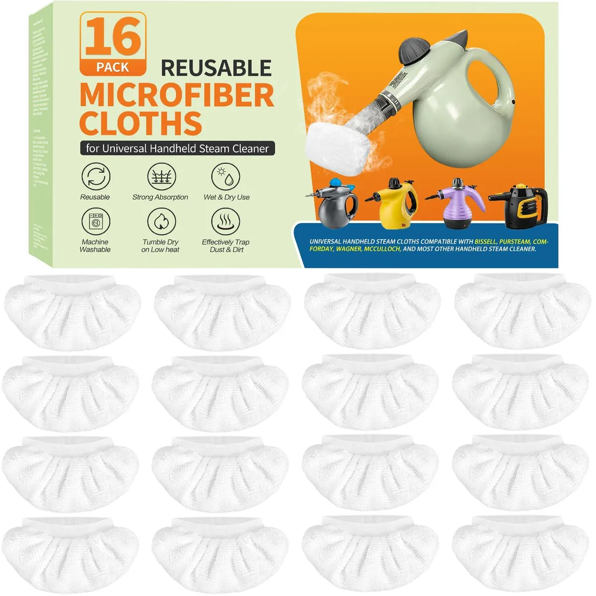  Hamilton Beach NXPPYY 16-Pack Microfiber Cloths White — product photo