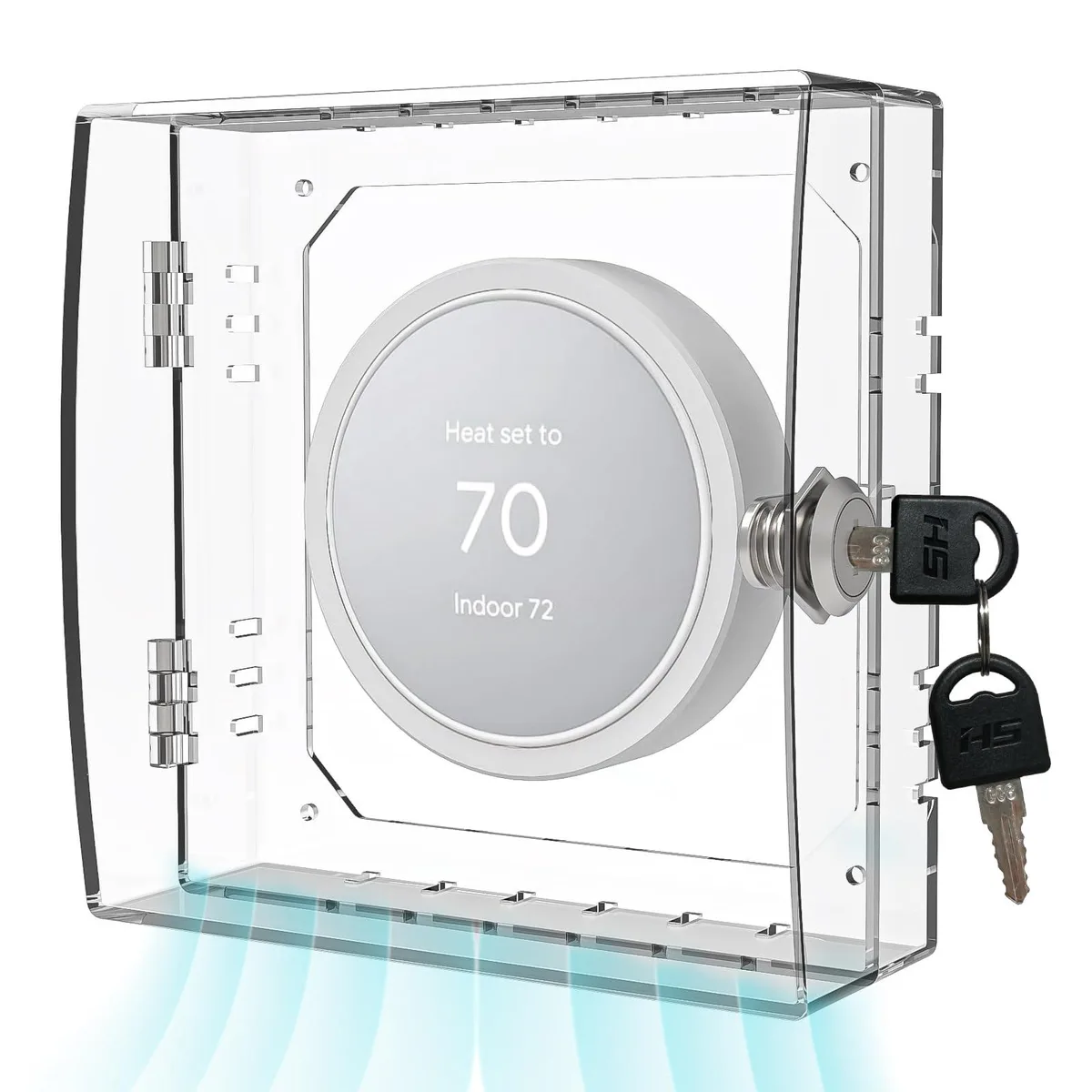  Thermostat Lock Box with Key — 5.9×5.9×2.16 in — product photo