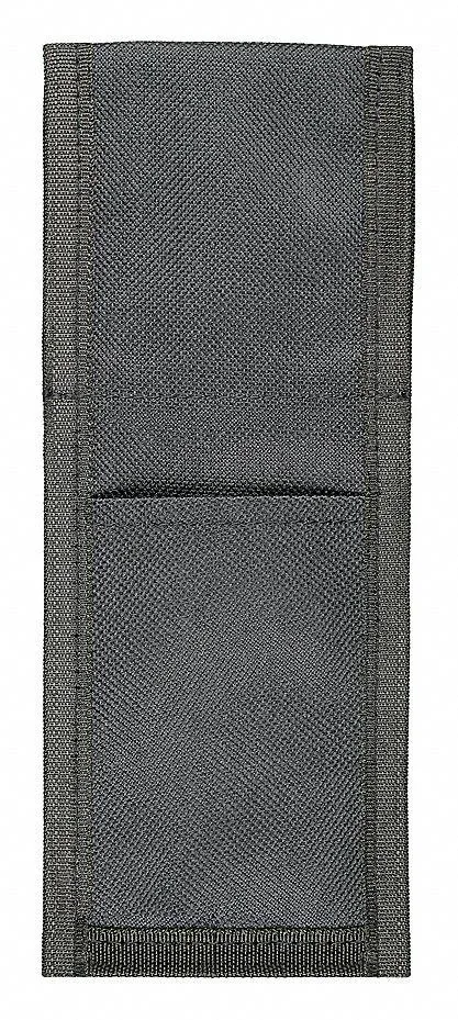 Black nylon tool pouch with open top and belt loop