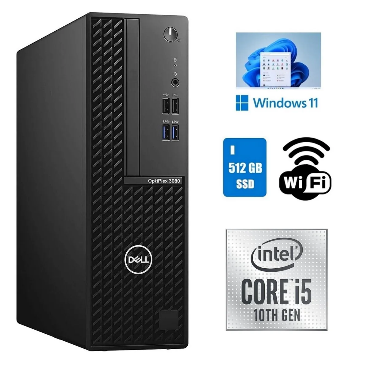 DELL Dell OptiPlex 3080 SFF desktop PC Core i5-10500 16GB DDR4 512GB SSD Windows 11 Pro — product photo