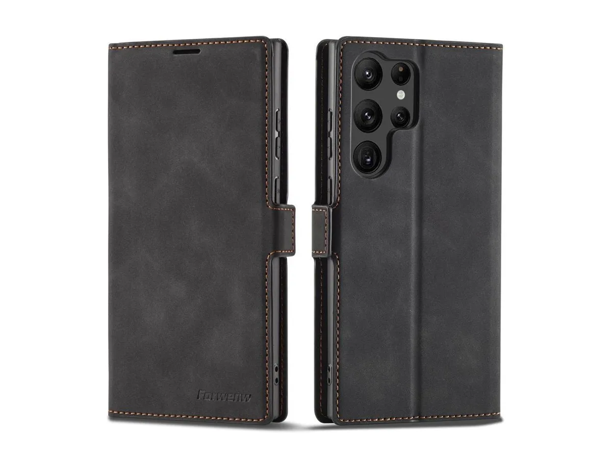 BONAEVER BONAEVER Samsung Galaxy S23 Ultra 5G 6.8 inch 2023 PU Leather Flip Wallet Case Black — product photo