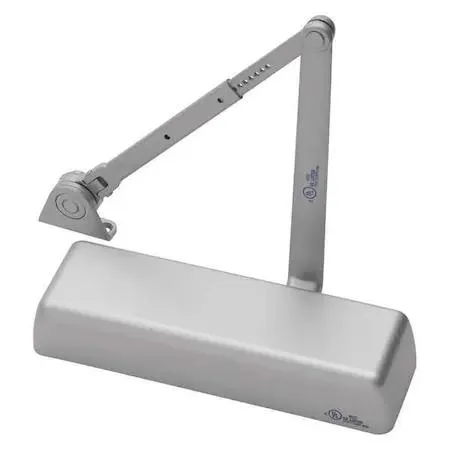 Aluminium painted hydraulic door closer with parallel arm, grey finish