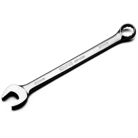 Chrome vanadium combination wrench, 30 mm, 12-point box end, polished chrome finish