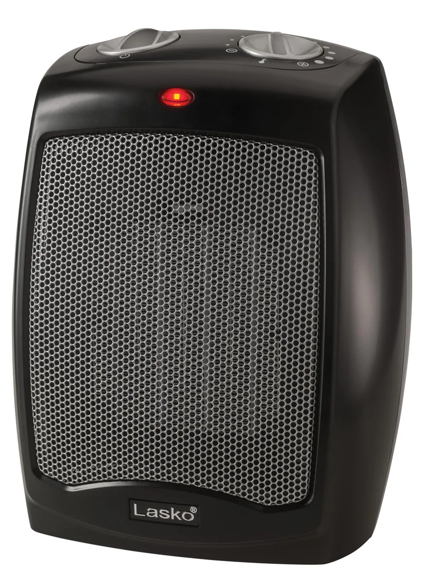 Lasko CD09250 Ceramic Heater 1500W Adjustable Thermostat 11 Settings 9 Inches High Black — product photo