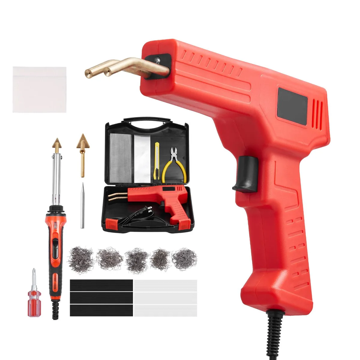 VEVOR VEVOR Plastic Welder Kit Deluxe 100W Gun 60/100W Iron 1000 Staples 60 Rods — product photo