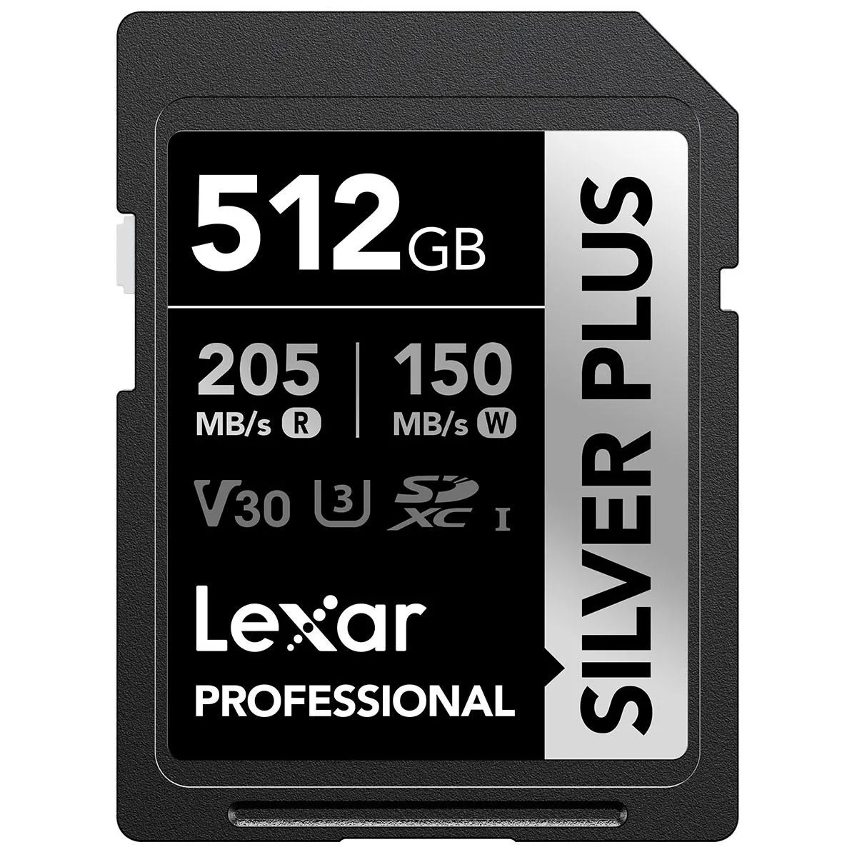 Lexar Lexar Professional Silver Plus 512GB SDXC UHS-I memory card LSDSIPL512G-BNNNU — product photo