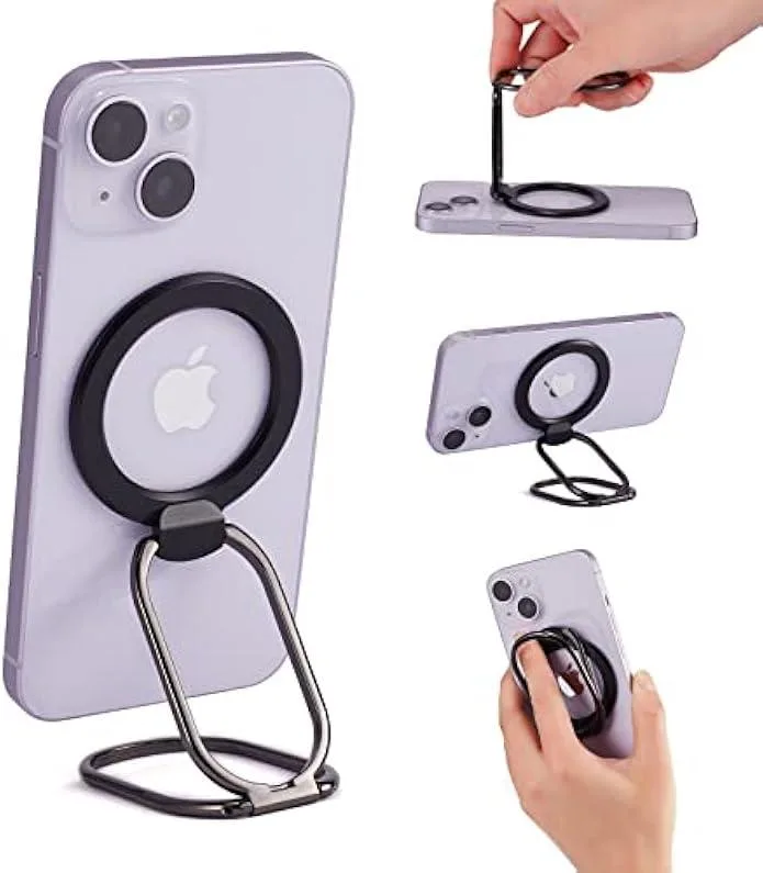 TAURKENAM TAURKENAM Magnetic Phone Ring Holder MagSafe 360° Rotation 180° Adjustable Black — product photo