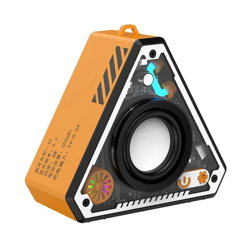 SOVAWIN SOVAWIN Bluetooth 5.3 Portable Triangle Mech Speaker Orange — product photo