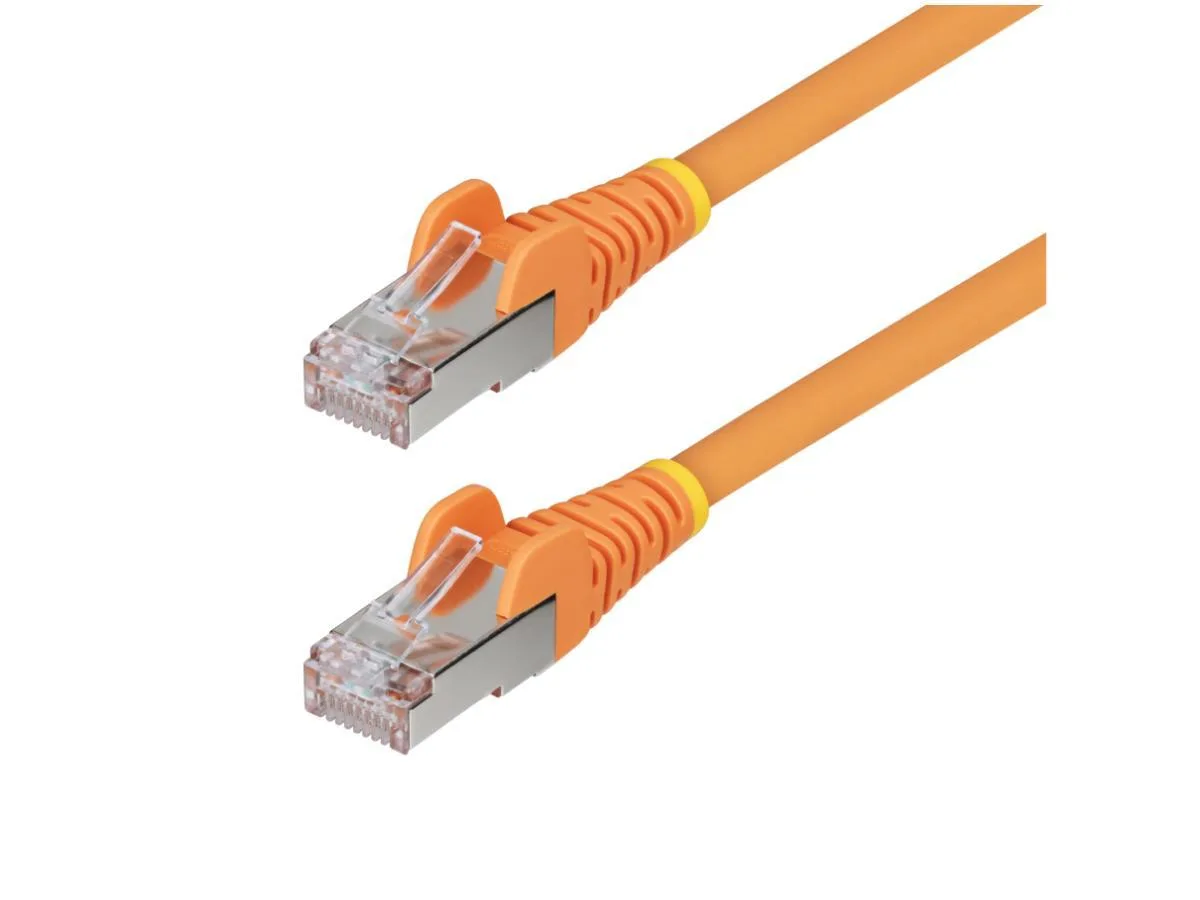 STARTECH STARTECH NLOR-1F-CAT6A-PATCH 1ft Orange Cat6a 10G 500MHz 100W PoE 27AWG S/FTP network ethernet cable — product photo