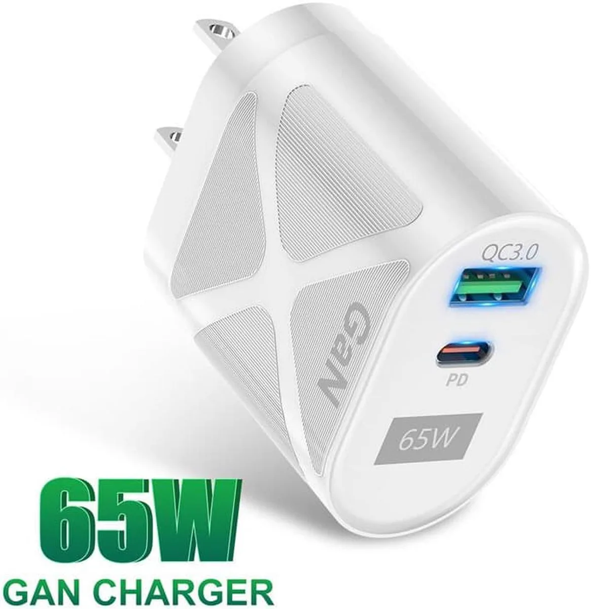 SMUGDESK SMUGDESK 65W USB-C GaN Charger Dual Port White — product photo