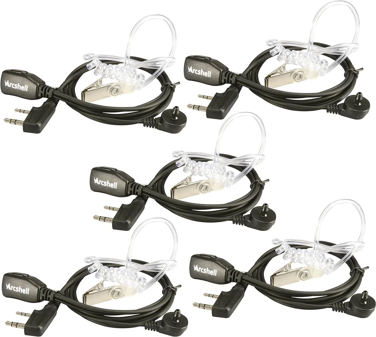 usbroway usbroway Arcshell Acoustic Tube Earpiece 5 Pack two-way radio — product photo