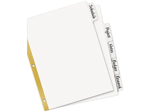 Avery Avery 23075 Big Tab Write-On Dividers, White, 5/Set — product photo
