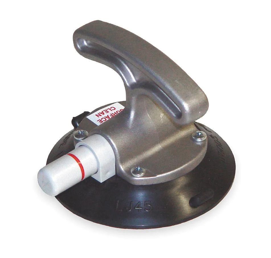 Single 4 1/2 inch rubber suction cup with horizontal handle and pull-tab release