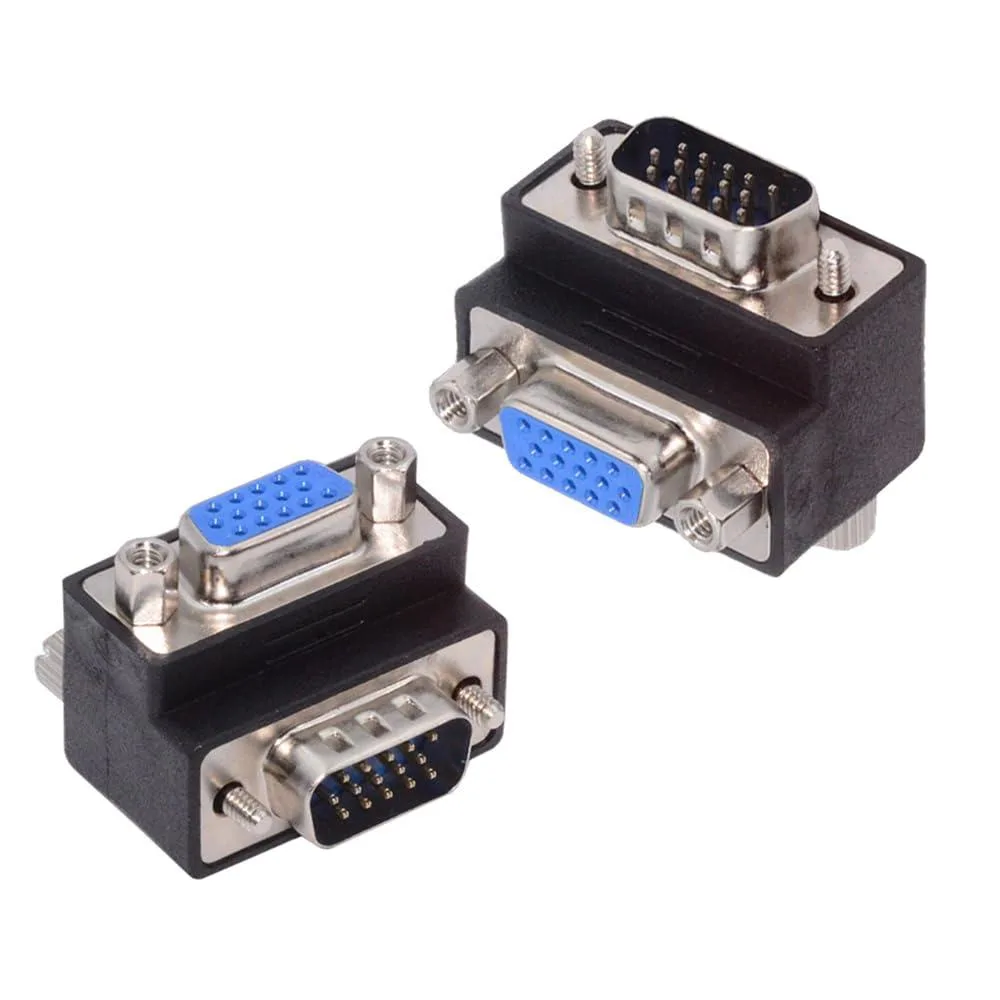 LORDWORLD LORDWORLD 2× 90° VGA 15-pin male-female angled adapters — product photo