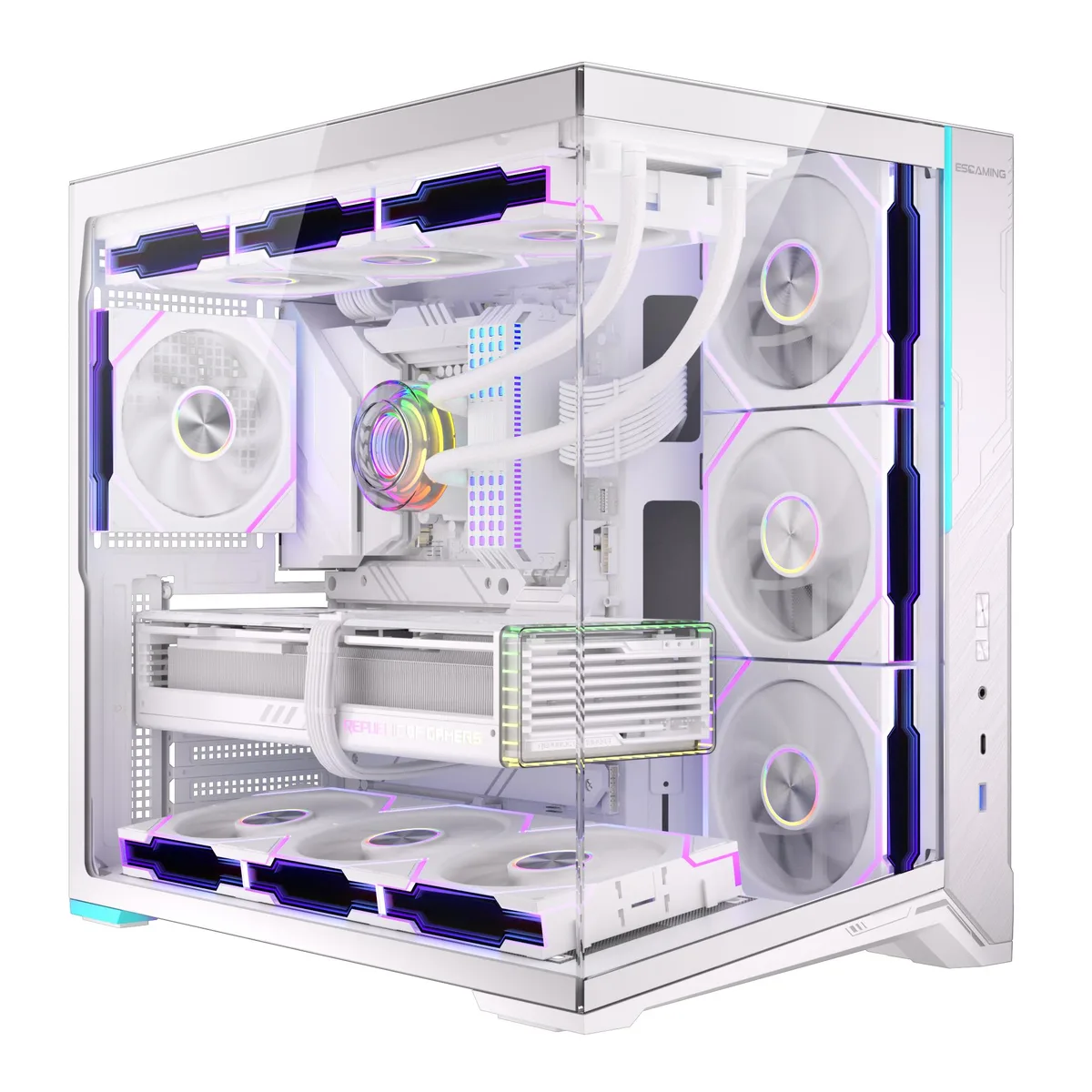 ESGAMING ESGAMING Zeromax-White ATX Mid Tower PC Case White No Fan — product photo