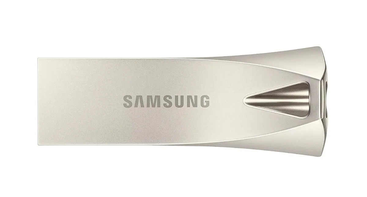 SAMSUNG SAMSUNG BAR Plus 256GB USB 3.1 Flash Drive MUF-256BE3/AM Champagne Silver — product photo