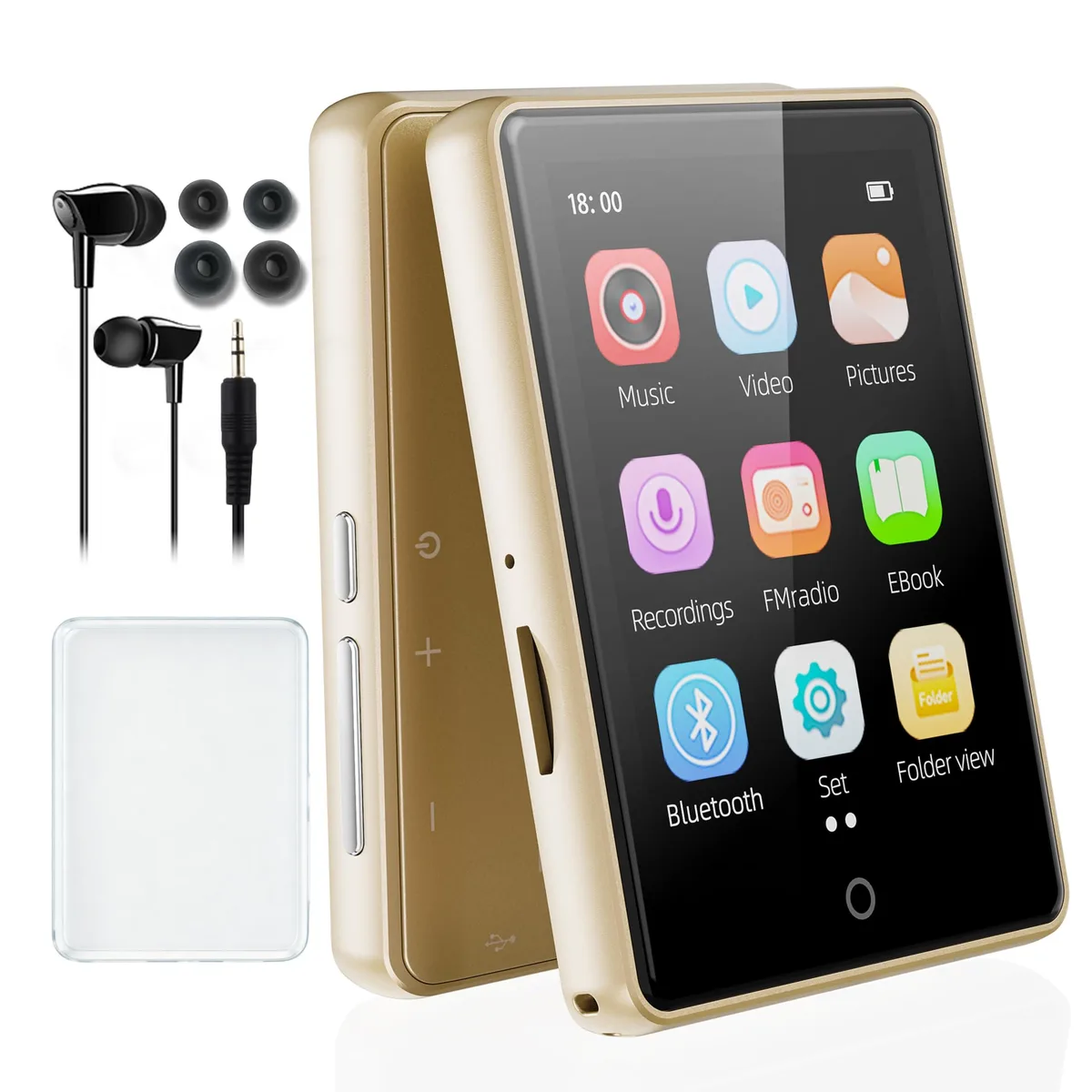  PINHUI 64 GB MP3 Player Bluetooth 5.3 2.8" Gold — product photo