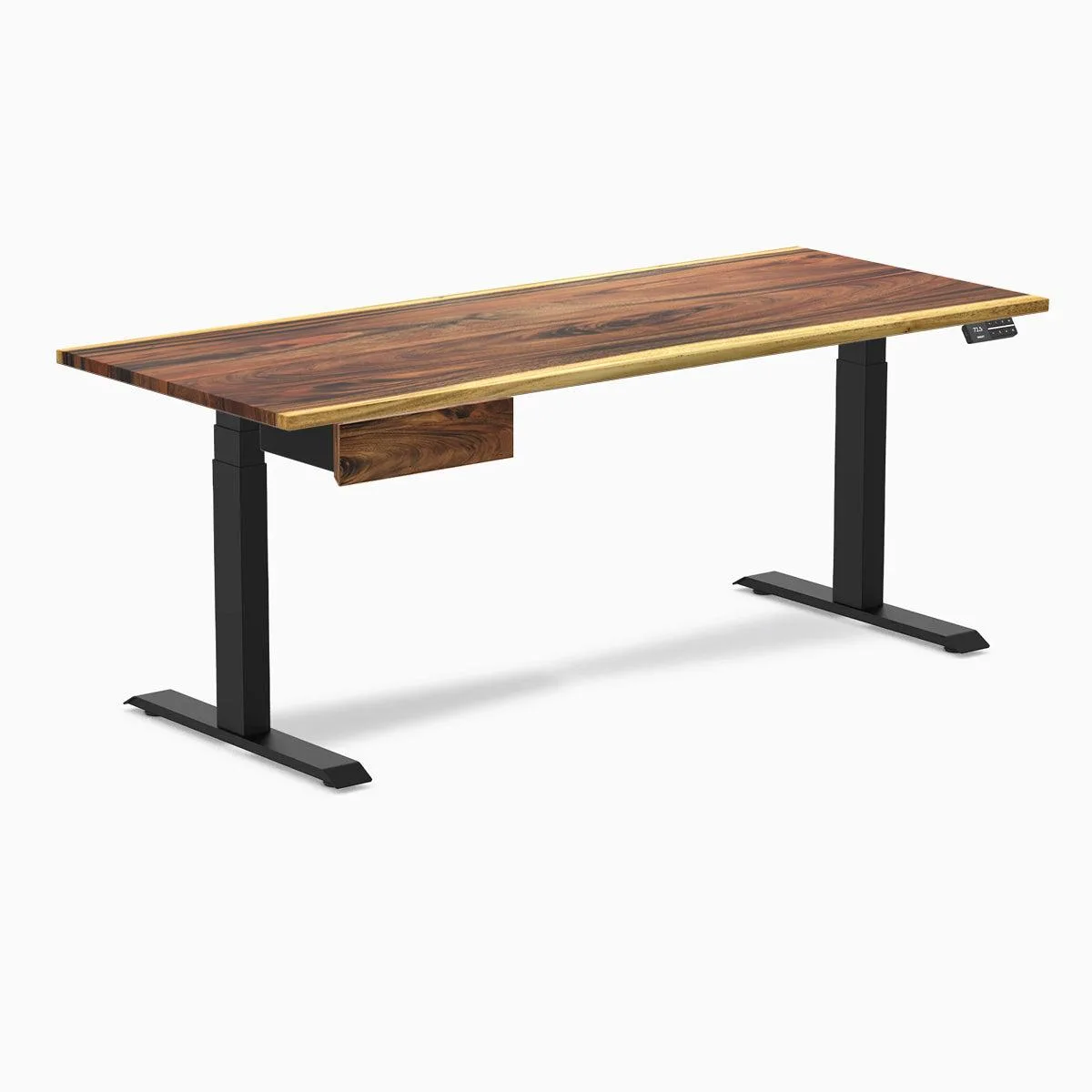 Desky Desky Dual Hardwood Standing Desk With Drawer Saman 72 x 30 in Matte Black — product photo