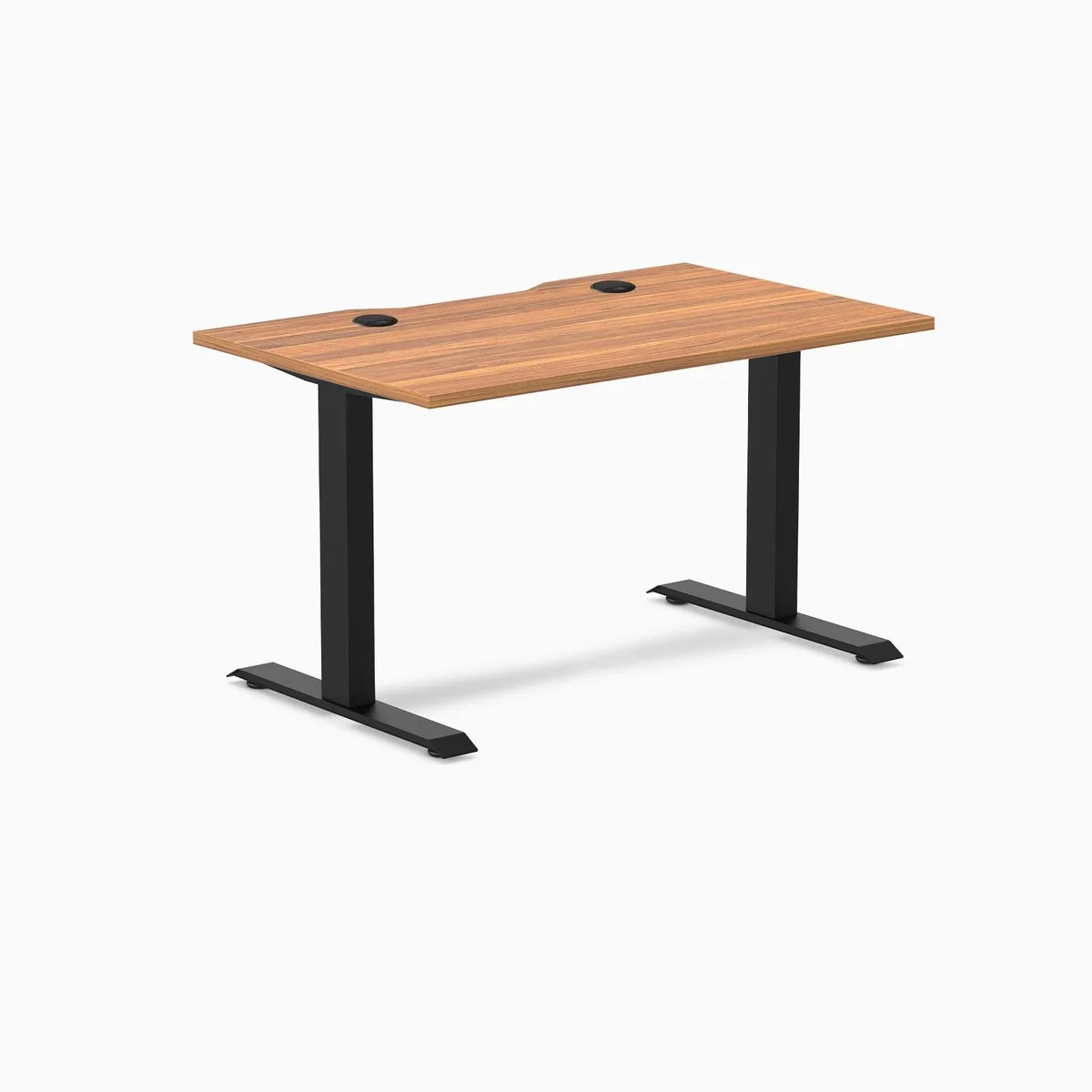 Desky Desky Zero Scalloped Laminate Desk Prime Oak 47.2 x 29.5 in Matte Black — product photo