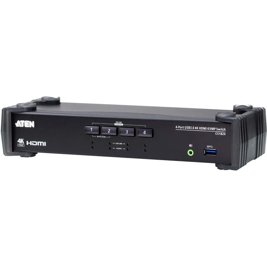 ATEN TECHNOLOGIES ATEN TECHNOLOGIES CS1824 4-Port USB 3.0 4K HDMI KVMP Switch — product photo