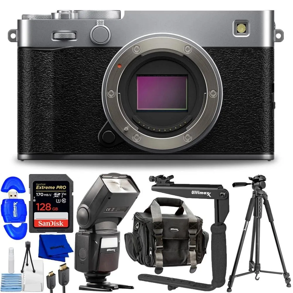 FUJIFILM FUJIFILM X-E5 compact mirrorless camera body silver 10PC accessory bundle — product photo