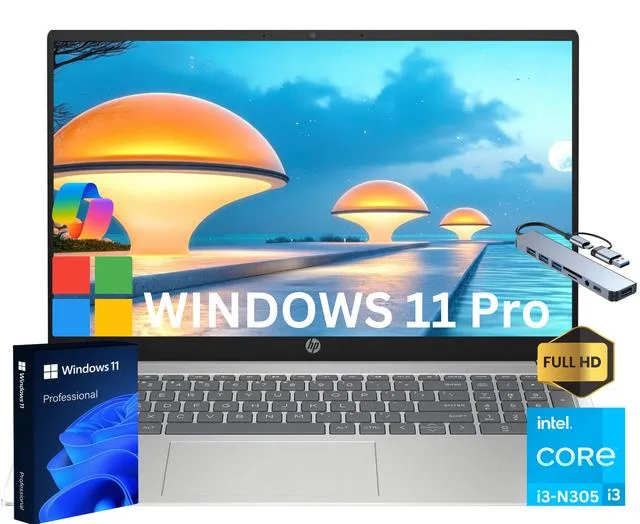 HP HP 15-FD laptop 13th Gen Intel Core i3-N305 32GB 1TB SSD Windows 11 Pro Silver — product photo
