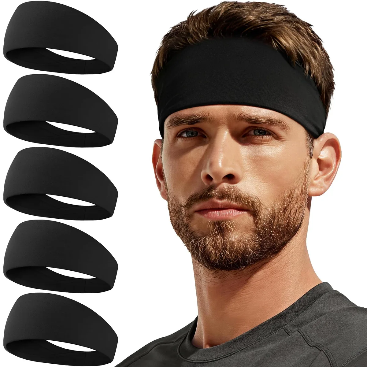  CYPERROCK CR-5T 5 Pack Sports Headbands Men's Activewear — product photo