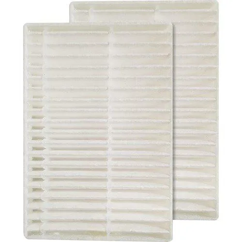 Two black rectangular HEPA filters in a pack