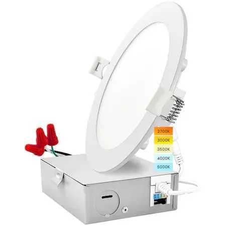 Luxrite Luxrite LR23761 6 Inch Ultra Thin LED Recessed Lighting 5 CCT Selectable — product photo