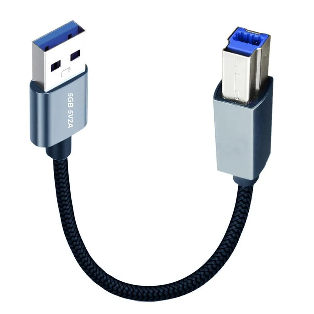 Silver USB 3.0 Type-A to Standard B male cable 30cm