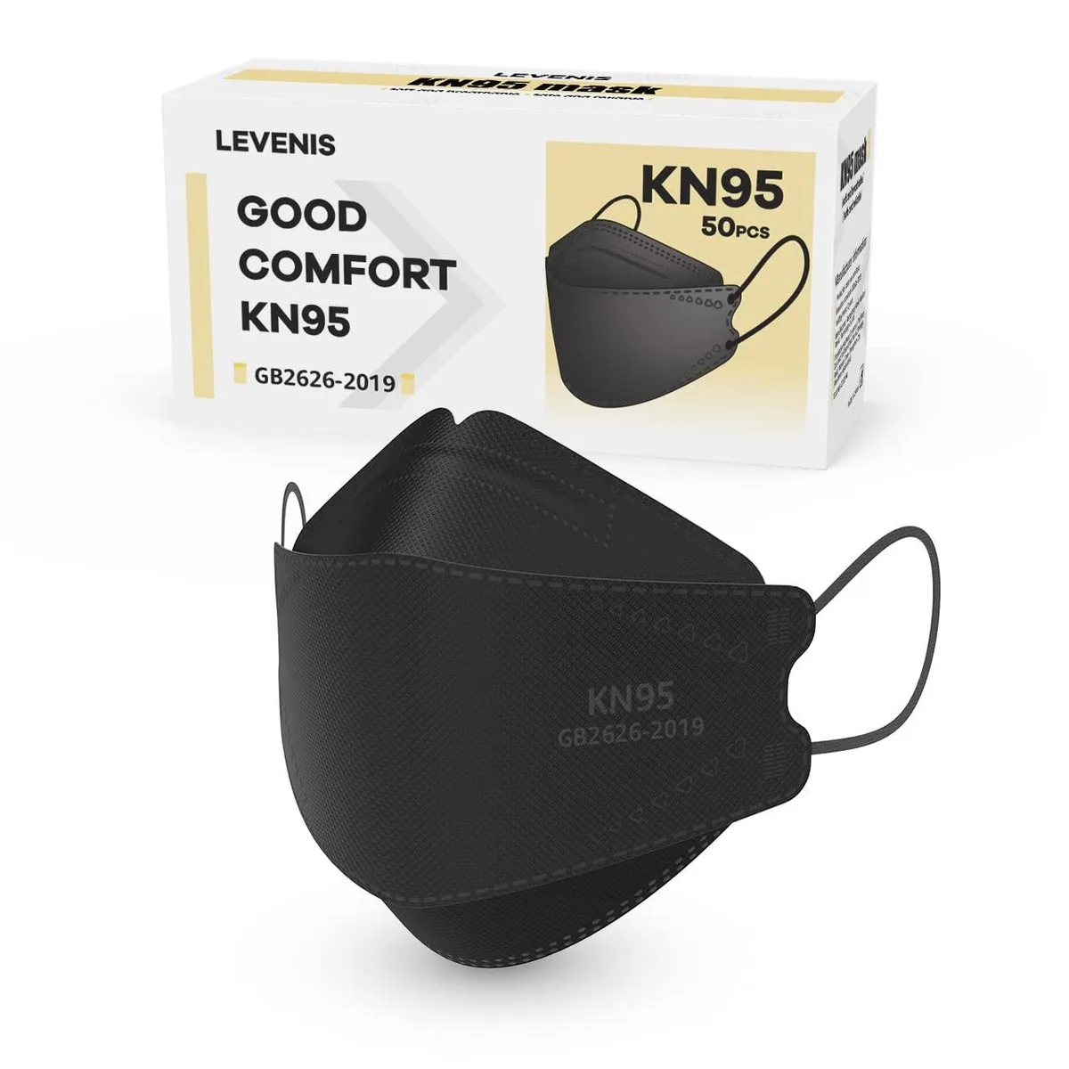 LEVENIS GB2626-2019 KN95 Personal Protective Equipment 50 Pack — product photo