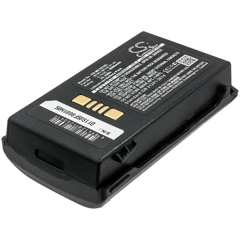 Rectangular replacement battery with textured dark casing and gold contact strip