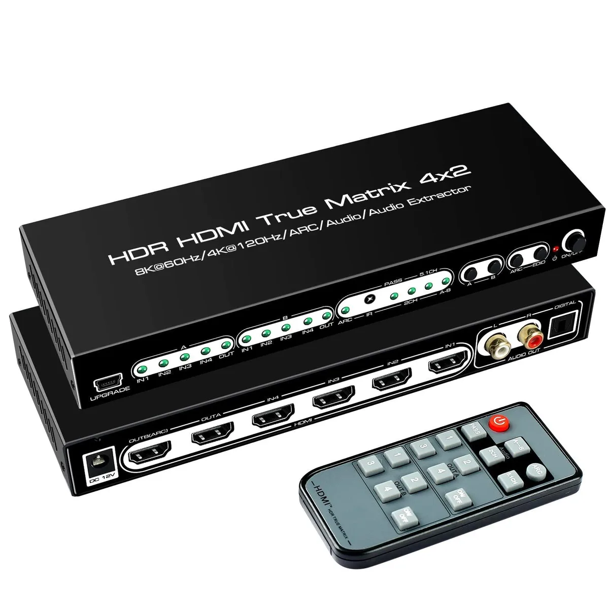 BUCIER BUCIER 8K 4x2 HDMI Matrix 4 in 2 Out HDMI 2.1 Audio/Video Switch — product photo