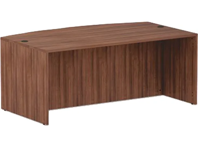 Alera Alera VA227236WA Bow Front Desk Shell Modern Walnut 71.00" office furniture — product photo