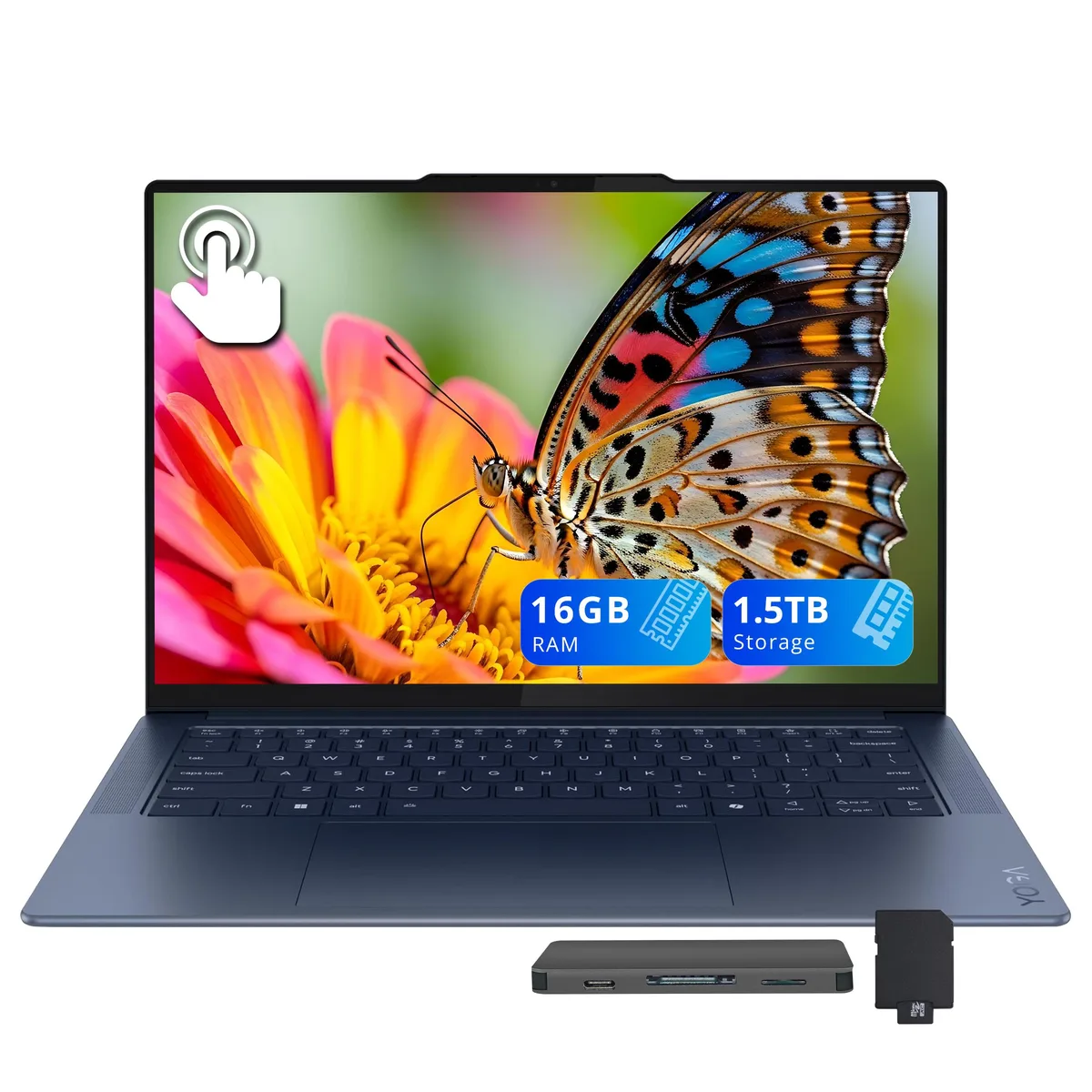 Lenovo Lenovo Yoga Slim 7 14.5" 3K OLED Touchscreen Snapdragon X Elite X1E-78-100 16GB 512GB Blue business laptop — product photo