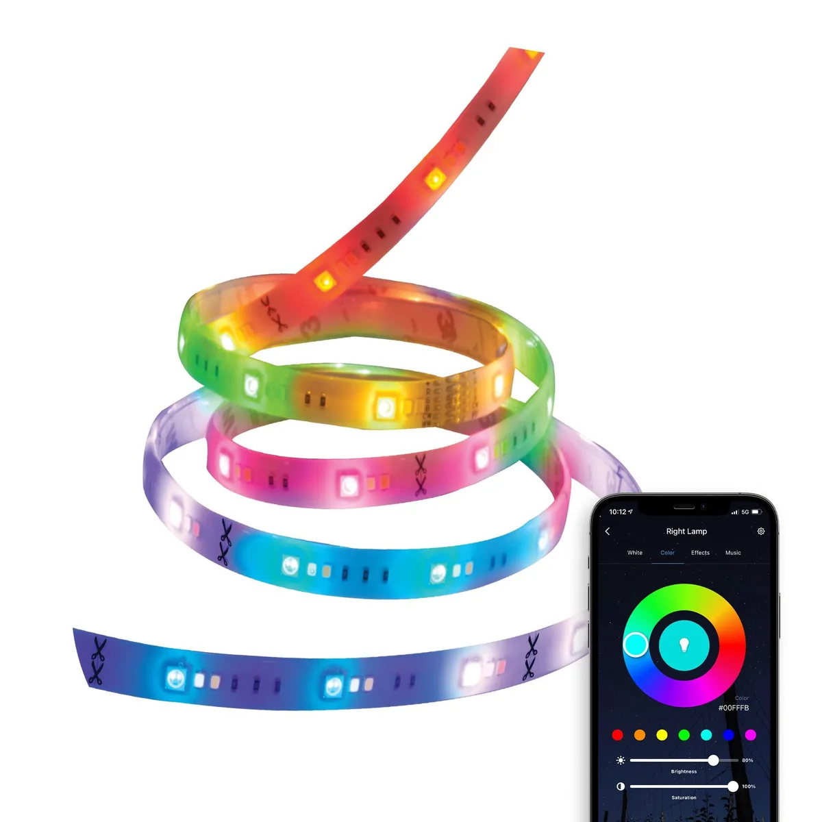 Starfish S11263 WiFi Smart LED 6 Foot Color Changing Indoor Tape Light Strip — product photo