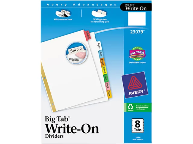 Avery Avery 23079 Card Filing Dividers, Multicolor, Set of 8 — product photo