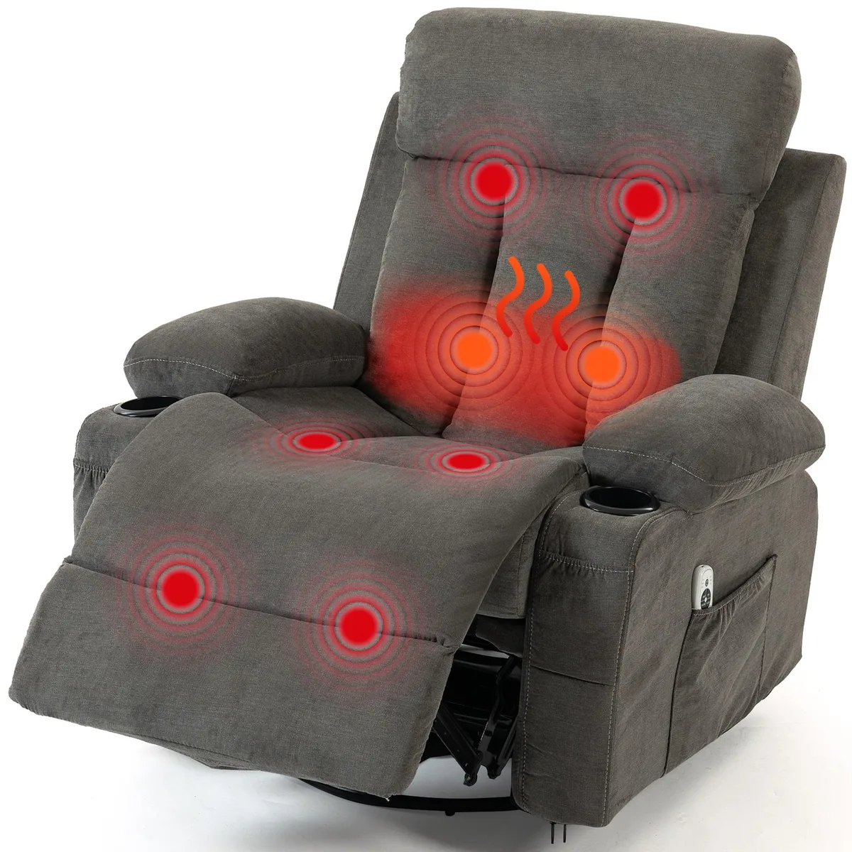 VANBOW VANBOW Rocker Recliner with Vibration Massage and Heat, Grey — product photo