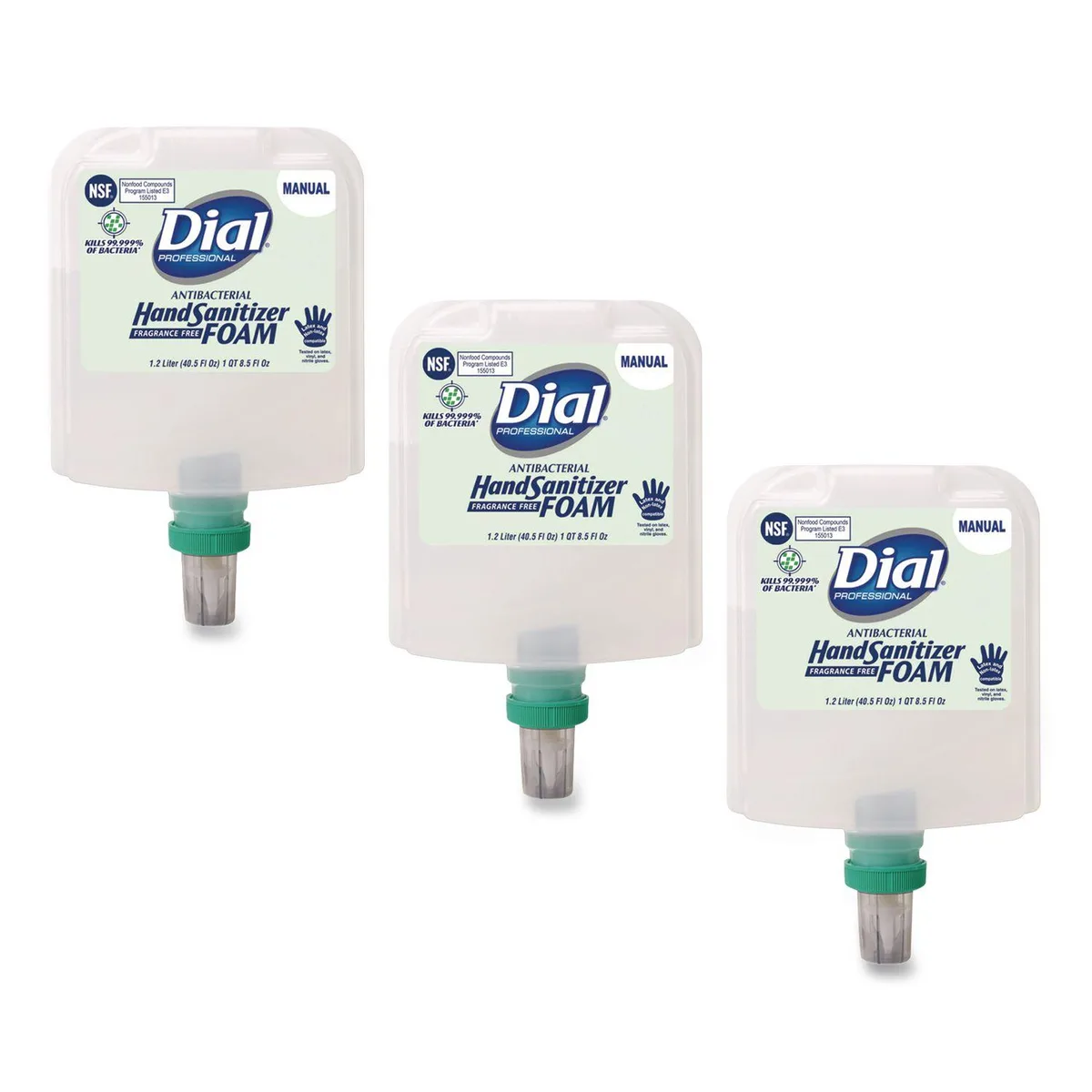 Dial Dial 19717 1.2 L Foam Hand Sanitizer Refill Fragrance-Free 3/Carton Home Health Care — product photo
