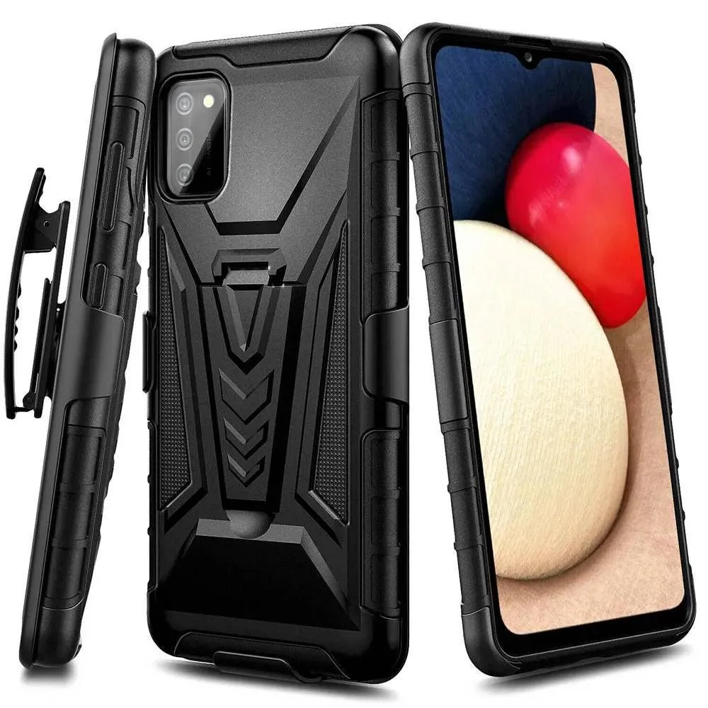 Rome Tech Rome Tech Samsung Galaxy A03s Dual-Layer Holster Case Kickstand 360° Protection 180° Belt Clip — product photo