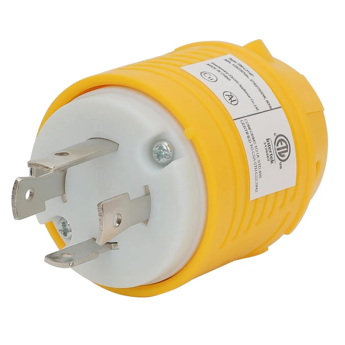 LORDWORLD LORDWORLD NEMA L14-30P 30A 125/250V Industrial Locking Plug Yellow — product photo