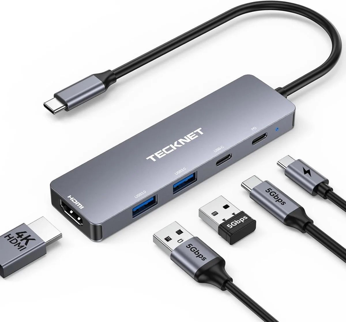 MCHOSE MCHOSE 5-in-1 USB-C Hub 4K 60Hz 100W PD USB-A 3.0 HDMI — product photo