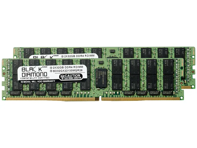 Black Diamond Memory Black Diamond Memory BD32GX22133MQR26 64GB (2×32GB) DDR4 2133 ECC Registered server RAM — product photo